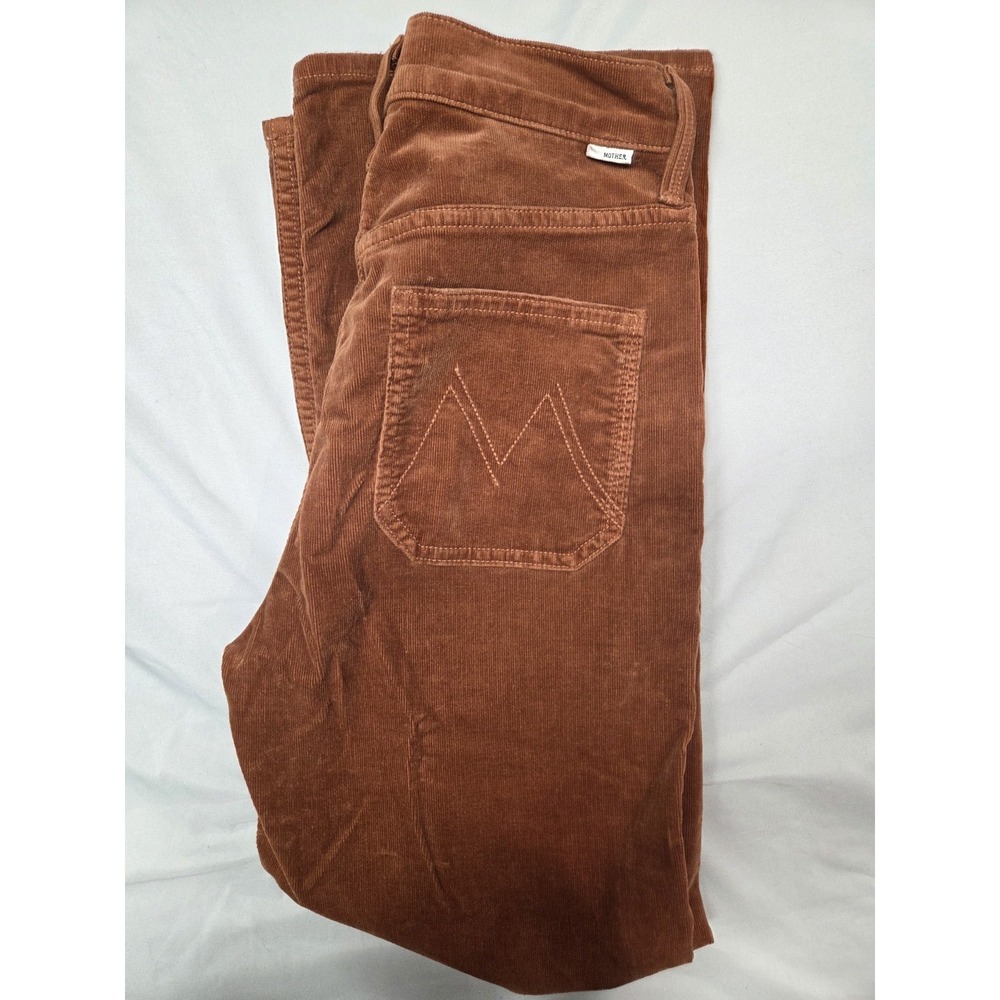 Mother The Patch Rambler Ankle Corduroy Pants Coconut Shell Rust Size 25